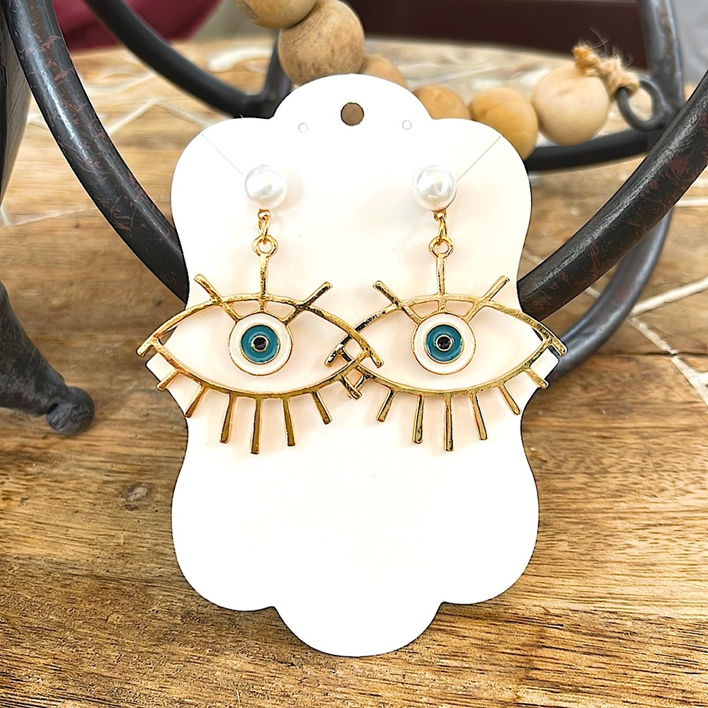 Gold Pearl and blue evil eye